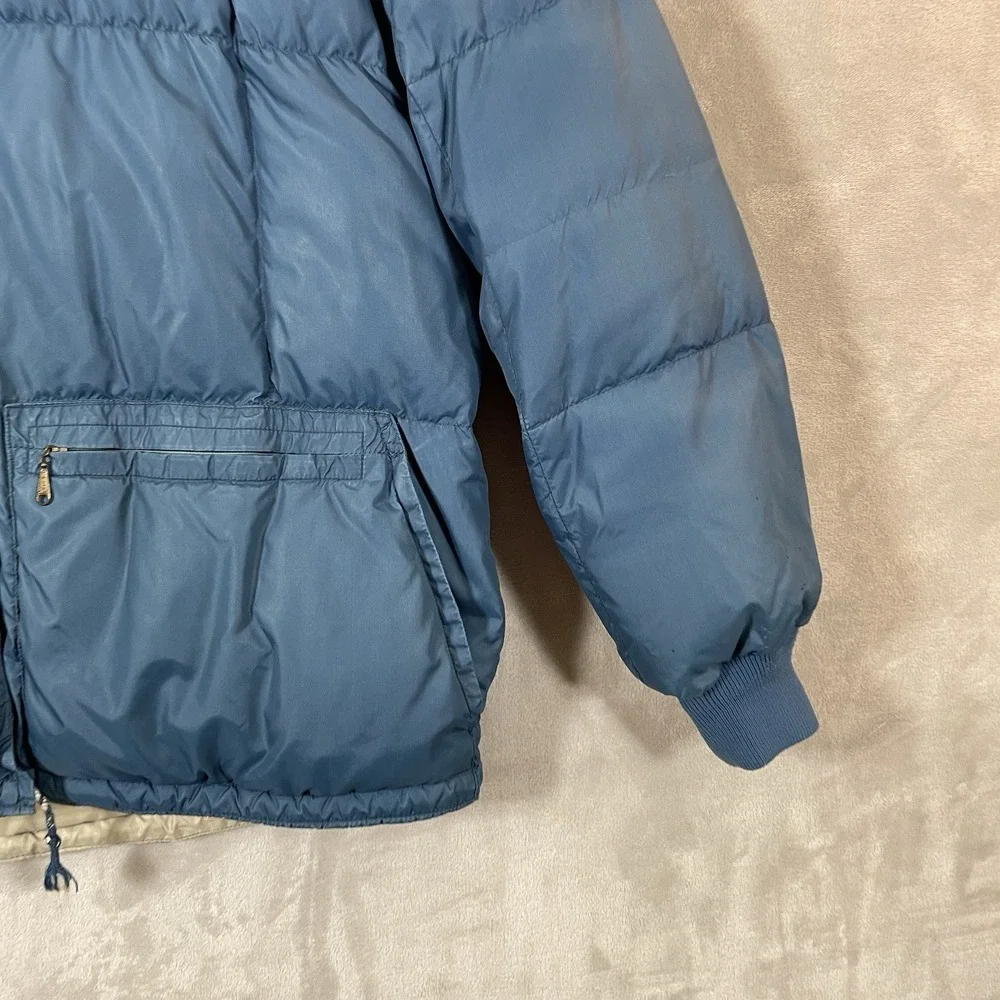 Vtg 50s 60s Eddie Bauer Down Jacket Mens Medium TALON USA Hooded Puffer Coat